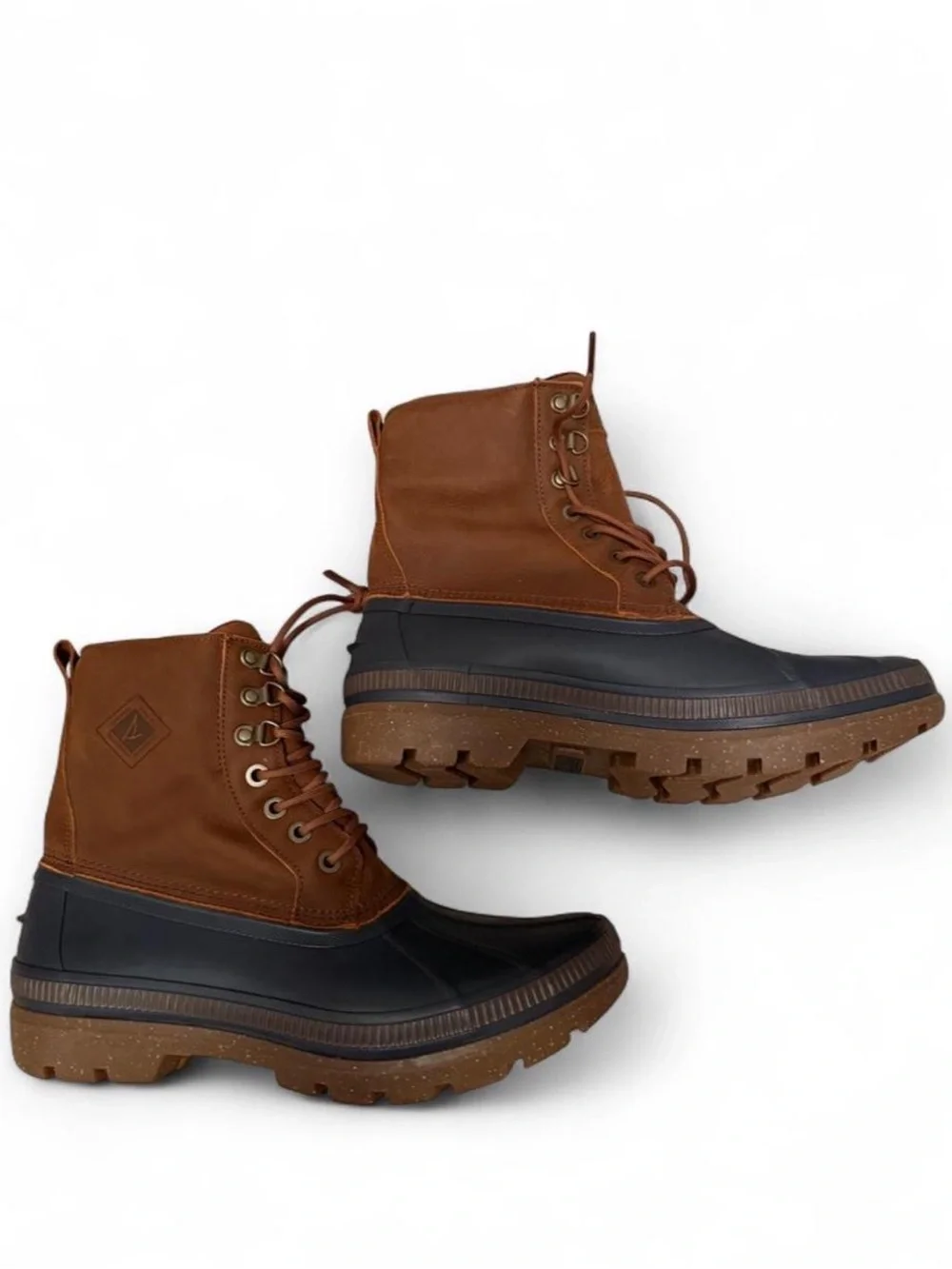 Sperry Brown and Black Waterproof Lace-Up Rain & Snow Boots
